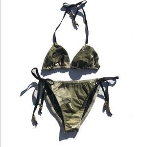 Jungle Gurl NEW bikini “Mikaela” Cream Banana Leaf NEVER WORN